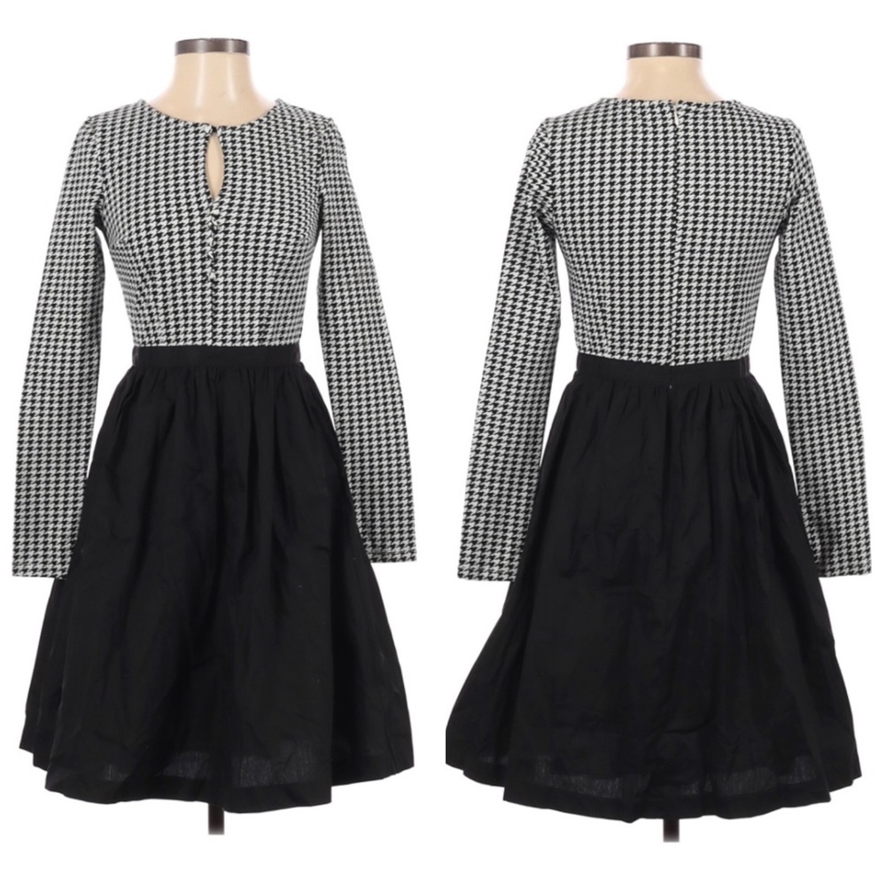 SOLD    NWT Modcloth Twice as Timeless Black White Houndstooth Fit & Flare Dress - Picture 9 of 12